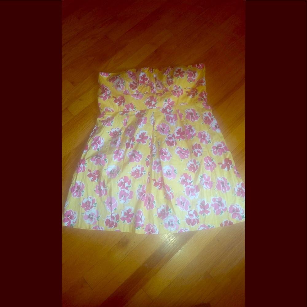 NWOT Yellow floral print empire waist sundress